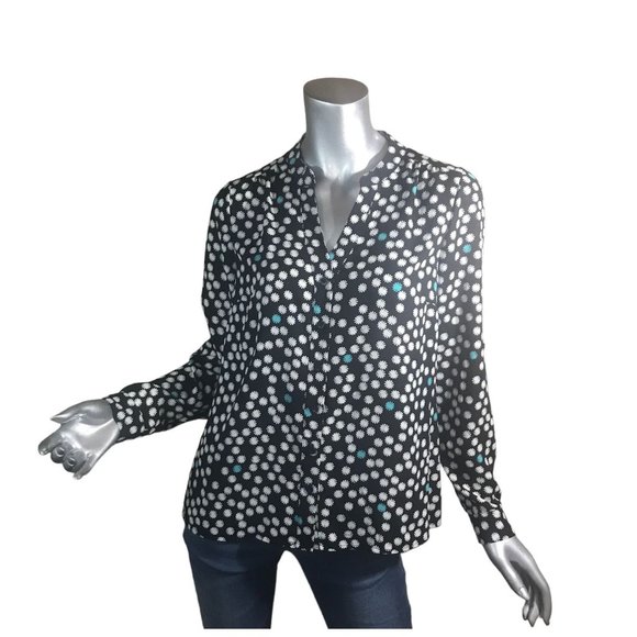 Alfani Women's Size 6 Small Blouse Floral Polka Dot Print Tunic High Low Top - Picture 1 of 15